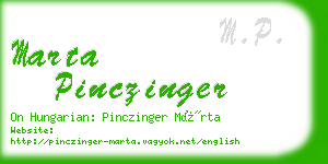 marta pinczinger business card